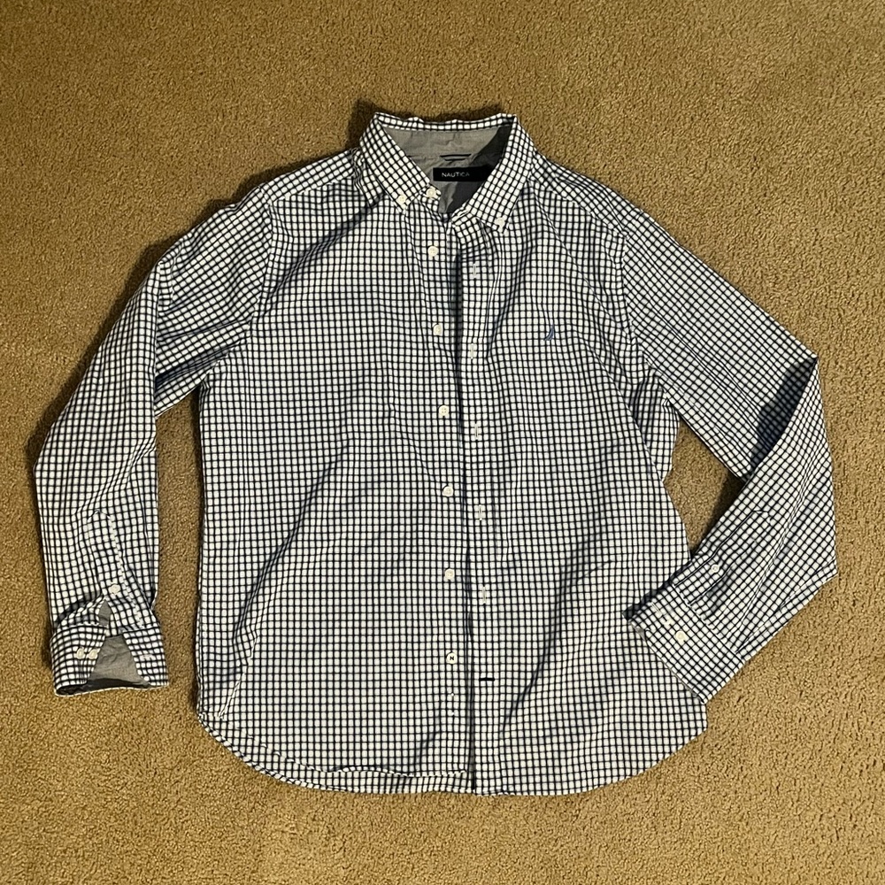 Nautica Blue and White Button Down